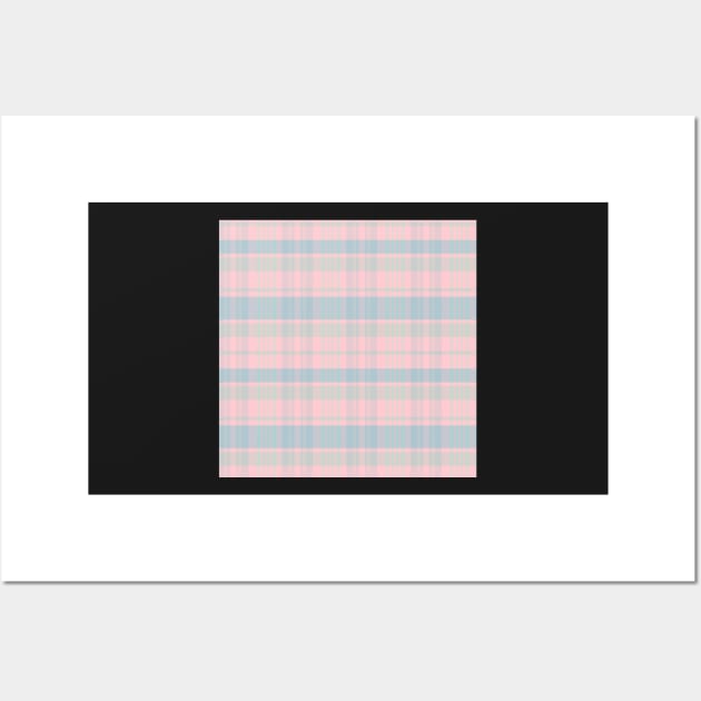 Pastel Aesthetic Calan 1 Hand Drawn Textured Plaid Pattern Wall Art by GenAumonier